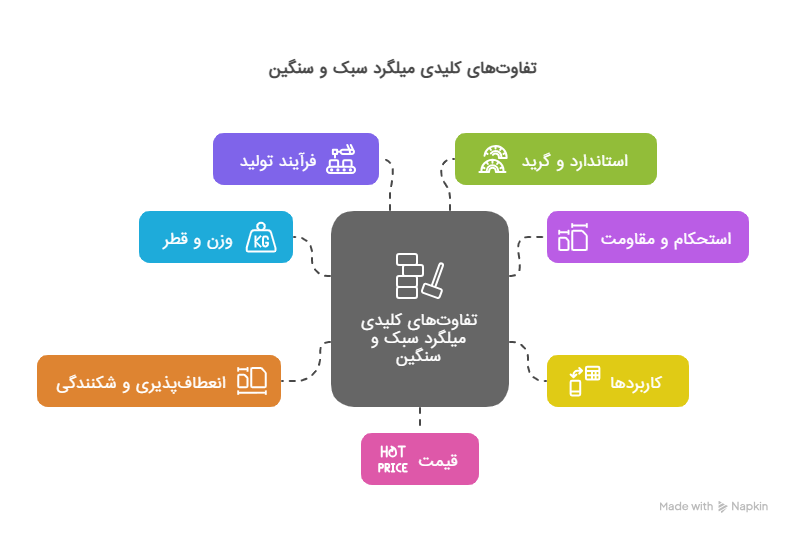 میلگرد سبک و سنگین