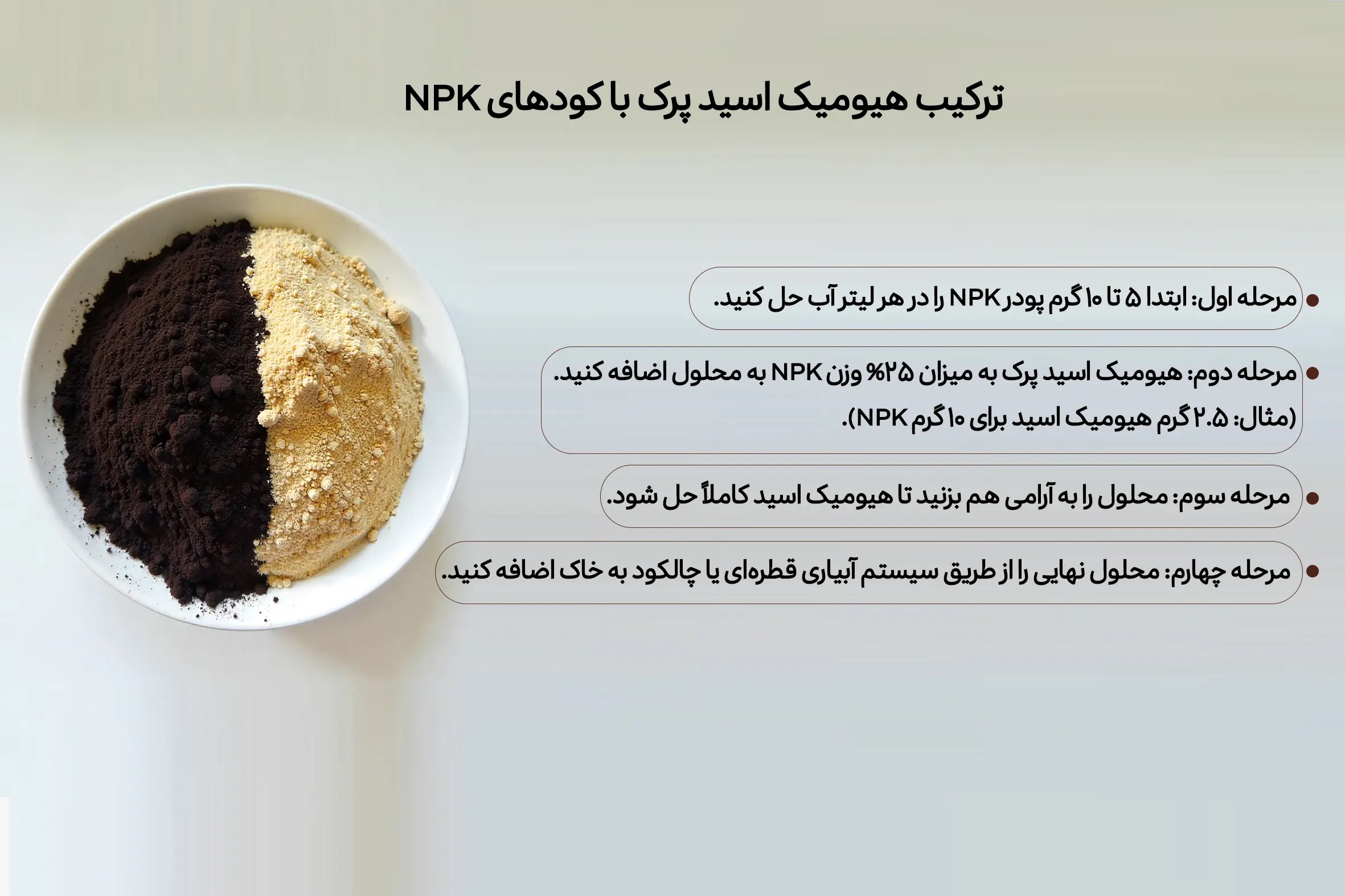 ترکیب هیومیک اسید پرک با کودهای NPK