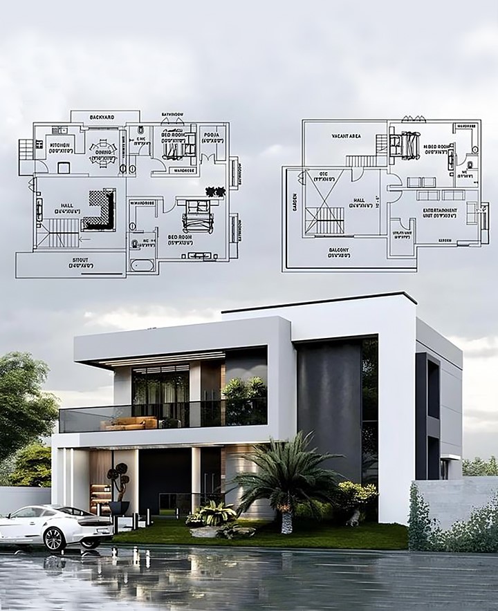 پلان ویلا دوبلکس