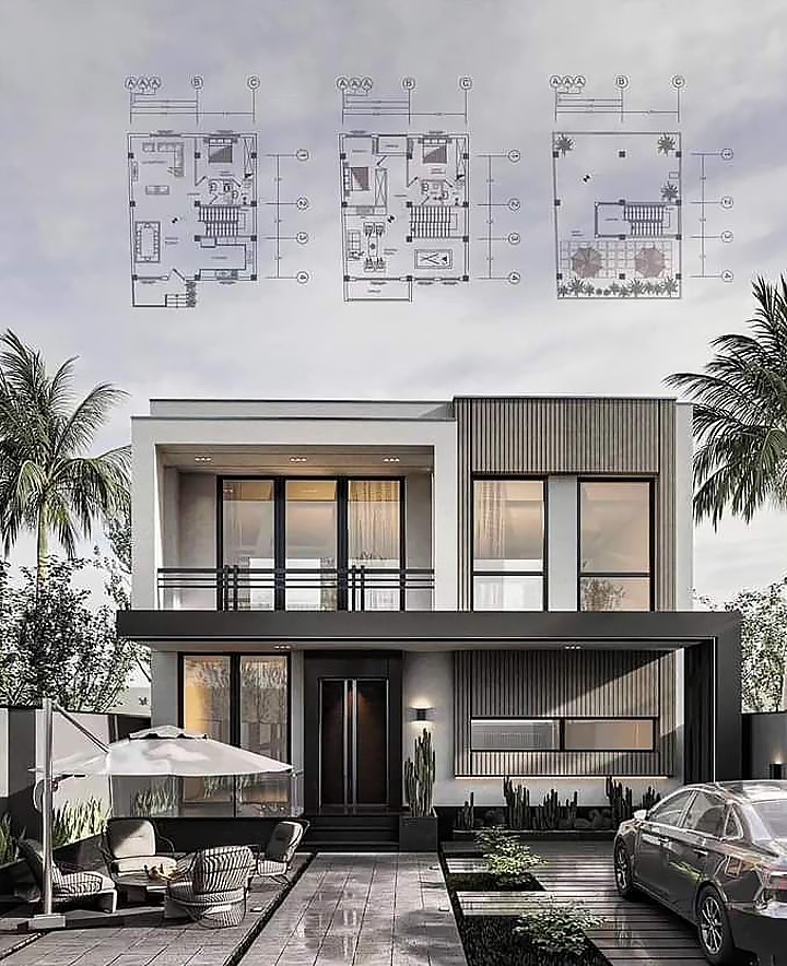 پلان ویلا دوبلکس در شمال